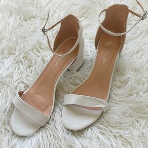 Nasty Gal White Ankle Strap Heels
